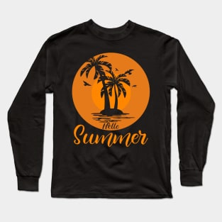 Hello Summer Beach Shirt Gift Long Sleeve T-Shirt